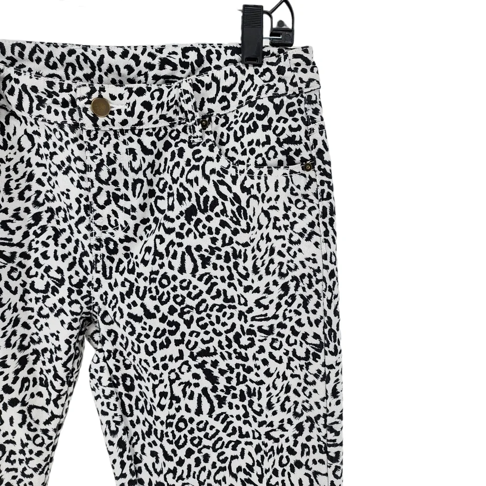 Garnet Hill Women's Animal Print Straight Leg Jean - 8L